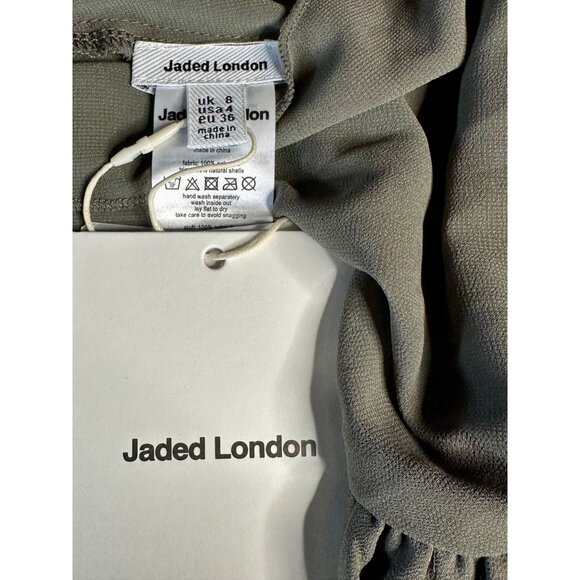 Jaded London Layered Mini Dress in Grey  New Womens Sheer Halter - Picture 9 of 17